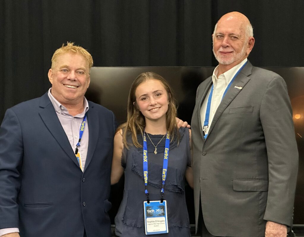 Steve Bender, Sophia D'Angelo and Past RI President Barry Rassin at EarthX 2026